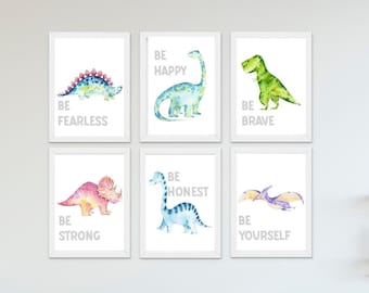 Dinosaur Prints, Dinosaur Nursery Prints, Nursery Decor, Boys Bedroom Decor, Dinosaur Decor, Boys Room Wall Art, Dinosaur Wall Art