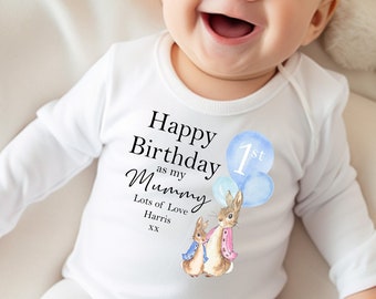Happy 1st Birthday as my mummy Baby Outfit, First Birthday, 1st Birthday Mummy, Mum Birthday, New Mum Gift, 1st birthday as a mummy Babygrow