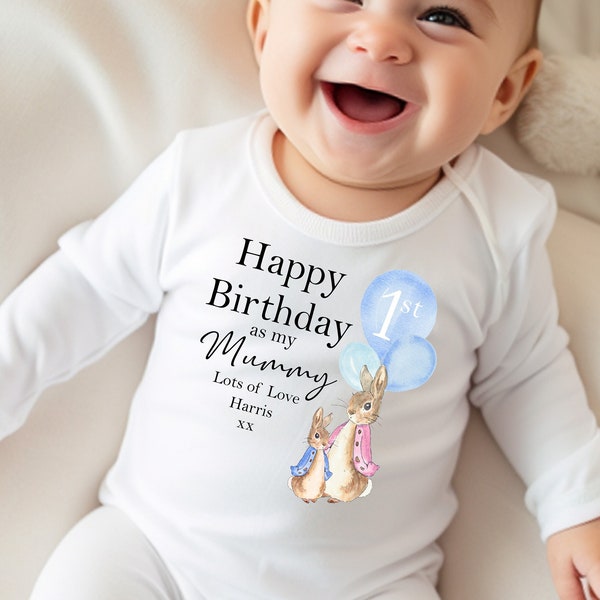 Happy 1st Birthday as my mummy Baby Outfit, First Birthday, 1st Birthday Mummy, Mum Birthday, New Mum Gift, 1st birthday as a mummy Babygrow