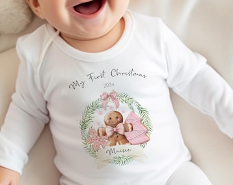 First Christmas Babygrow, My First Christmas Baby Vest, Sleepsuit, 1st Christmas Baby Outfit, First Christmas Pjs, First Christmas Baby Gift