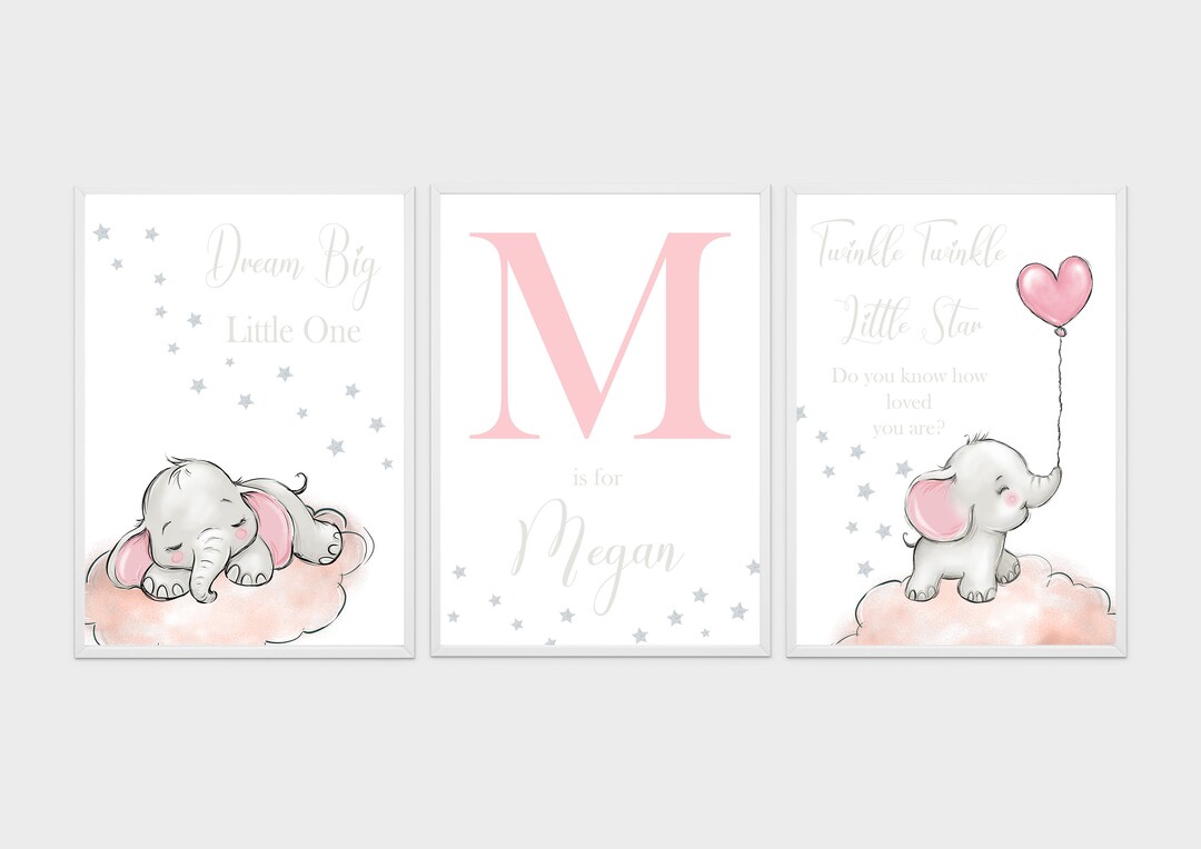 Elephant Nursery Prints, Nursery Decor, Elephant Nursery Decor, Animal ...
