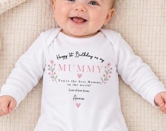 Happy Birthday Mummy, 1st Birthday as My Mummy, New Mum Gift, Mum Birthday, Mummy Birthday, Sleepsuit Babygrow Bodysuit Mum Birthday