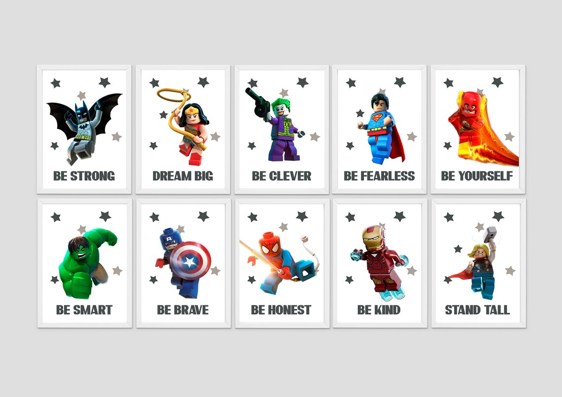 Superhelden-Drucke Superhelden Kinder Schlafzimmer Dekor | Etsy