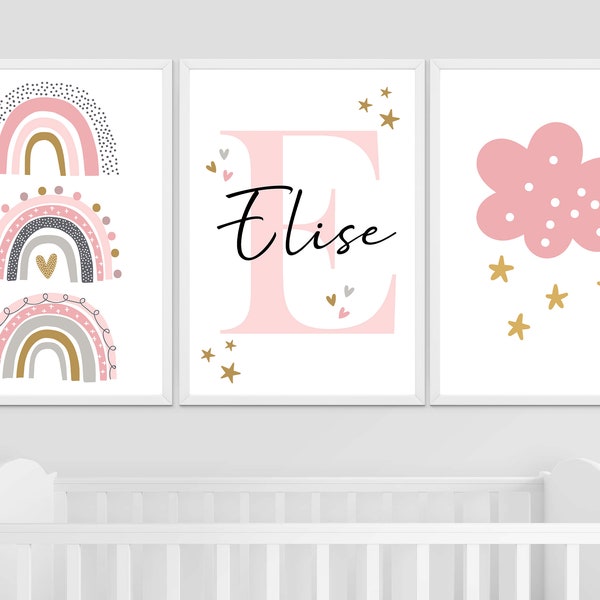 Rainbow Prints, Rainbow Nursery Decor, Rainbow Nursery Prints, Rainbow Nursery Decor Girl, Nursery Prints Girl, Girls Bedroom Prints