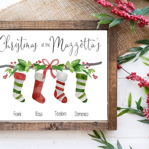 Personalised Christmas Family Print, Christmas Decor, Christmas Stocking Family Print, Personalised Christmas Gift, Family Xmas Gift Print