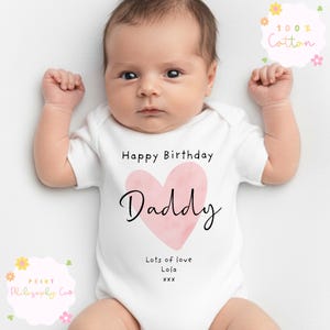 Happy Birthday Daddy Vest, Happy Birthday Daddy Baby Grow, Happy Birthday Daddy Gift, Gift for daddy birthday, Birthday gifts for dad image 3