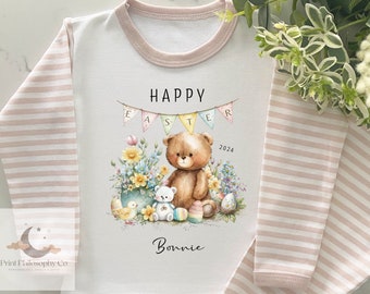 Easter Pjs, Happy Easter Pyjamas, Boys Easter Personalised Pyjamas, Boys Personalised Pjs, My First Easter, Easter Bunny, Easter Gift