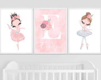 Ballerina Prints, Nursery Prints Girl, Nursery Decor Girl, Girls Bedroom Decor, Girls Bedroom Prints, ballerina bedroom decor