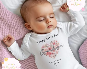 Happy Birthday Grandma Baby Bodysuit Or Toddler Tee: Gift From Grandchild