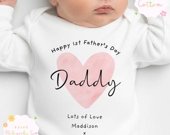 First Fathers Day Baby Grow, Baby Vest, Sleepsuit, First Fathers Day Gift, 1st Fathers Day, New Dad Gift, Fathers Day Gift, New Daddy Gift