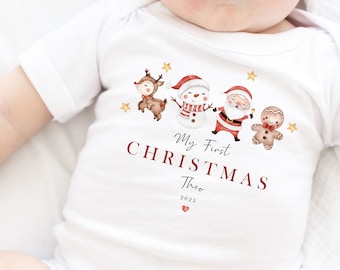 First Christmas Babygrow, Baby Vest, Sleepsuit, Pyjamas, My First Christmas Pyjamas, My First Christmas Pjs, My First Christmas Outfit