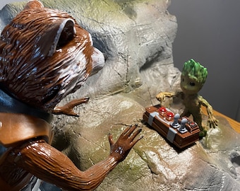Guardians of the Galaxy Rocket Racoon and Groot Bomb Scene 3D Print