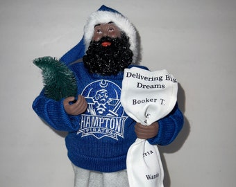 Hampton University Black Santa, Collegiate Licensed, 12-Inch