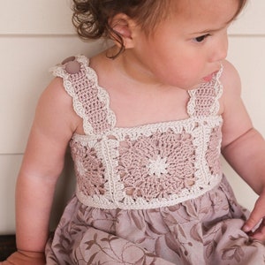 Flower Square Dress Crochet/Sewing Pattern