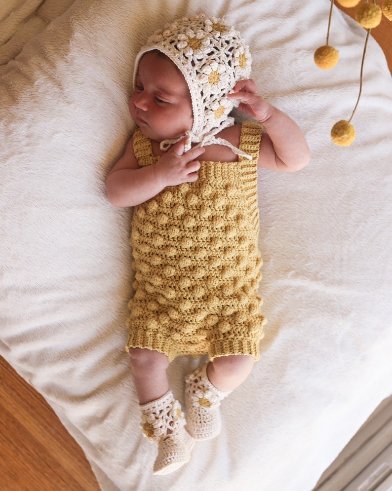 CROCHET PATTERN Bobble Romper image 6