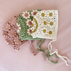 Daisy Square Bonnet Crochet Pattern