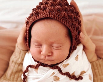 CROCHET PATTERN - Bobble Bonnet (Newborn-12months)