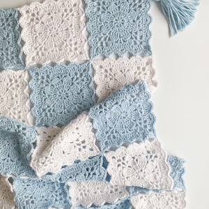 CROCHET PATTERN Flower Square Blanket