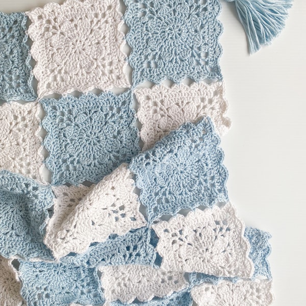 CROCHET PATTERN Flower Square Blanket