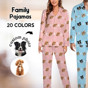 Custom Pet Face Pajamas, Personalized Dog Face Pajama Set, Family Pajamas, Gift for Dog lover/Dad/Mom, Birthday Gift, Pet Sleepwear
