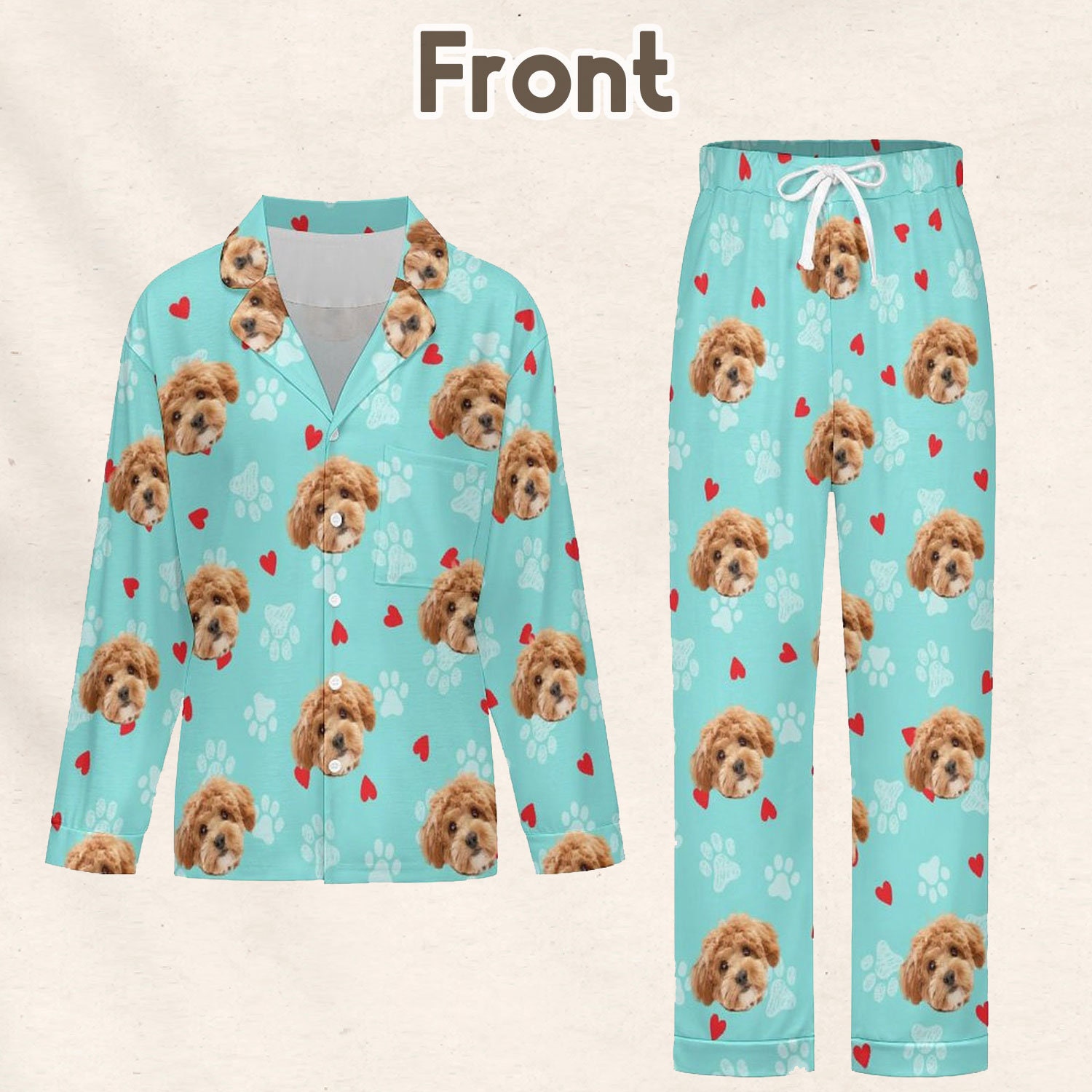Discover Custom Pet Face Pajamas, Personalized Dog Face Pajama Set, Family Pajamas, Gift for Dog lover/Dad/Mom, Birthday Gift, Pet Sleepwear
