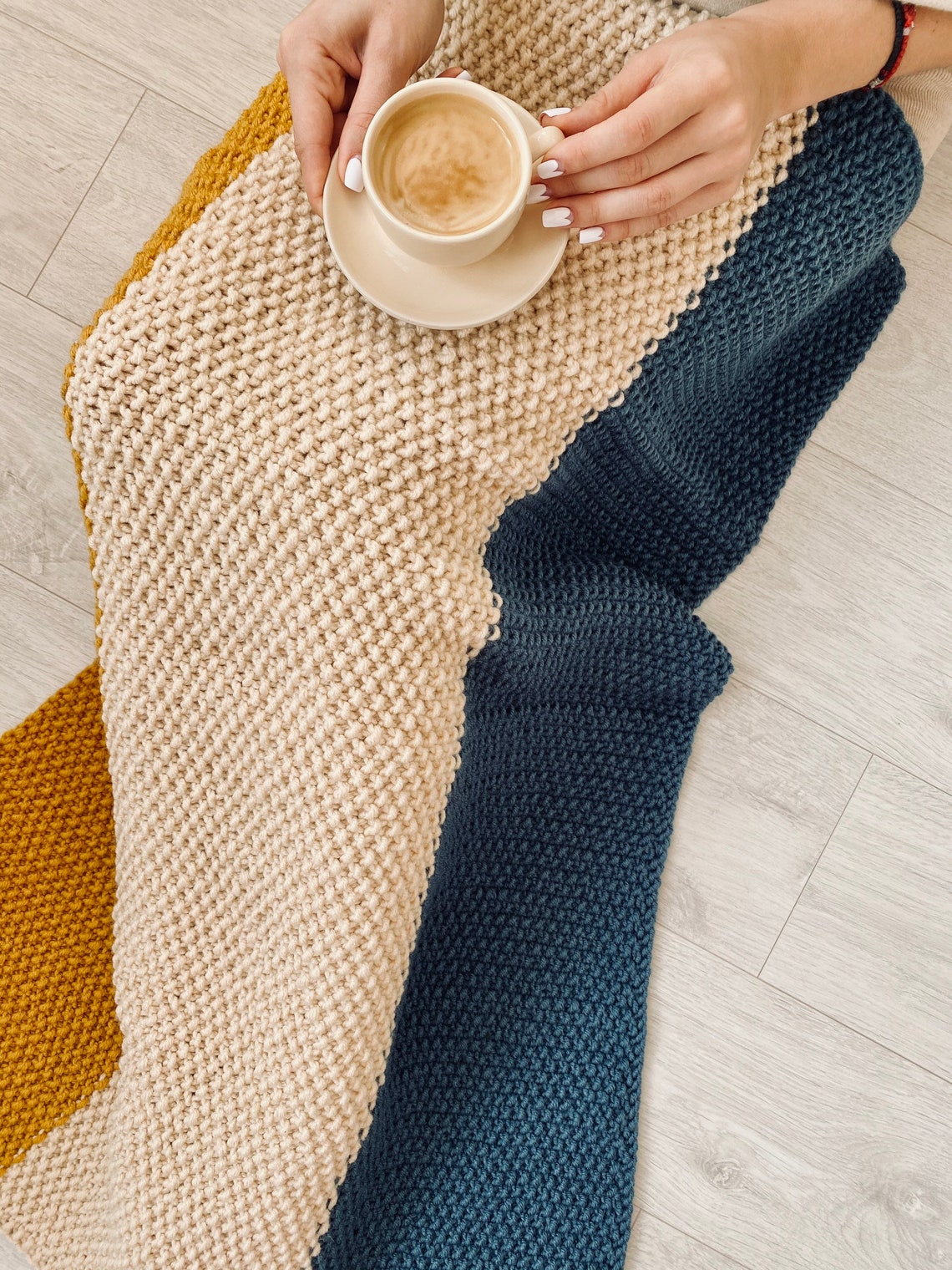 Knitting kit blanket beginner knit starter kit DIY learn to Etsy