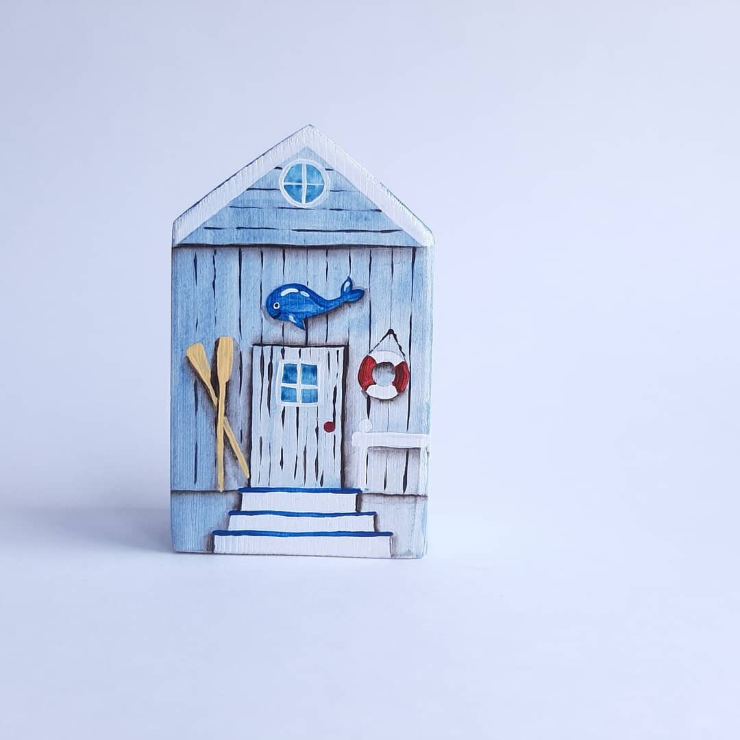Little wooden house Wood block toy house Decorative house Etsy