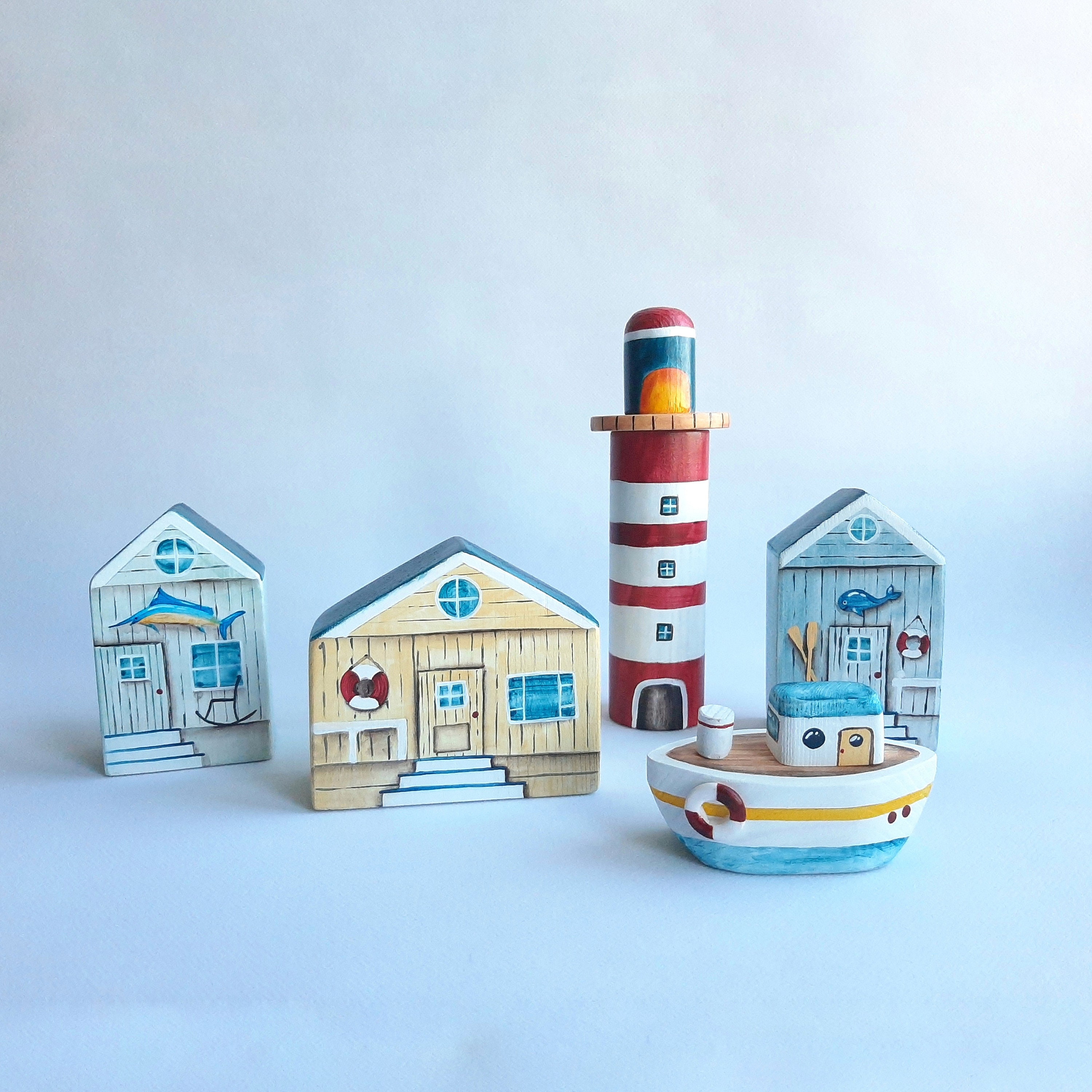 Little wooden house Wood block toy house Decorative house Etsy