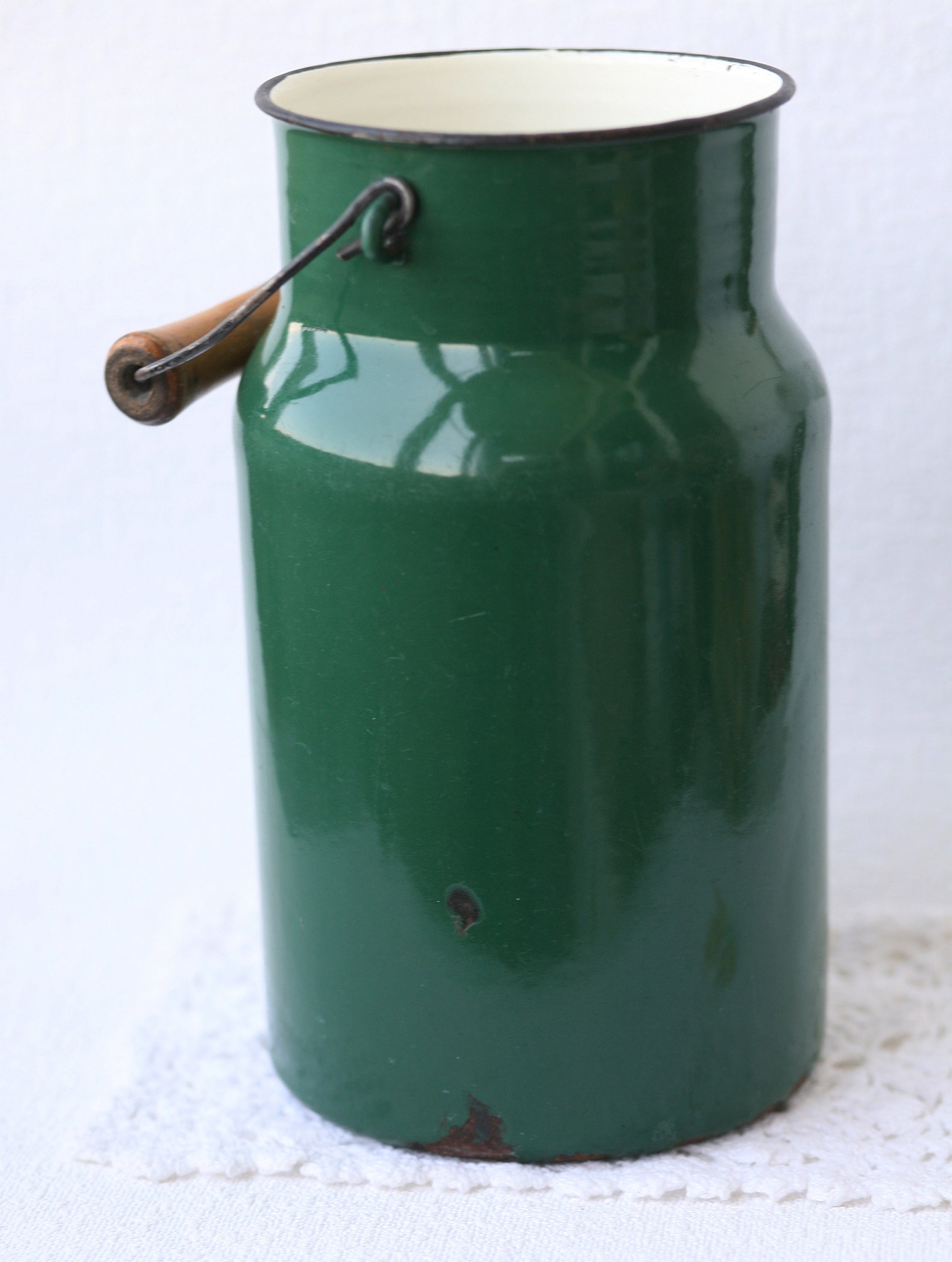 Vintage enamel jug milk Enamel ware retro Pitchers vases Etsy