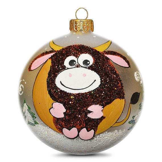 Елочная игрушка бычок