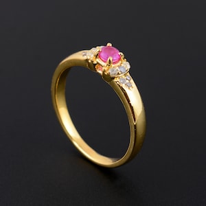 Natürlicher burmesischer Rubin Ring // Diamantring // 925 Sterling Silber // Minimalistischer Ring // Gold Filled Ring // Schmuck für Sie // Silberschmuck