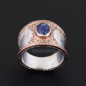 Blue Kyanite Stone Ring //Silver Copper Ring  // Statement Ring // Silver Jewelry // Beautiful Ring // Engagement Ring // Gift For Her