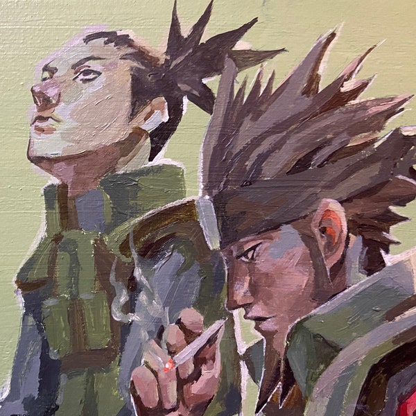 Naruto painting. Original art. Handmade. Anime. Manga Asuma. Shikamaru.