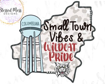 Small Town Vibes and wildcat Pride sublimation digital download png