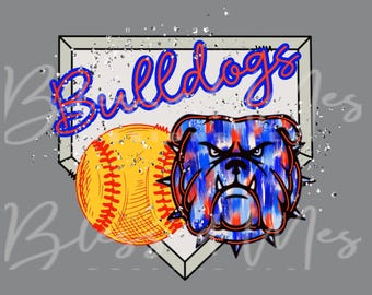 Bulldogs  glitter home plate softball digital download PNG