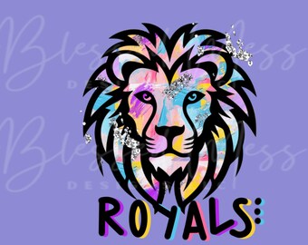silver foil ROYALS  mascot digital download PNG
