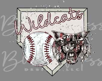 Wildcats glitter home plate baseball digital download PNG