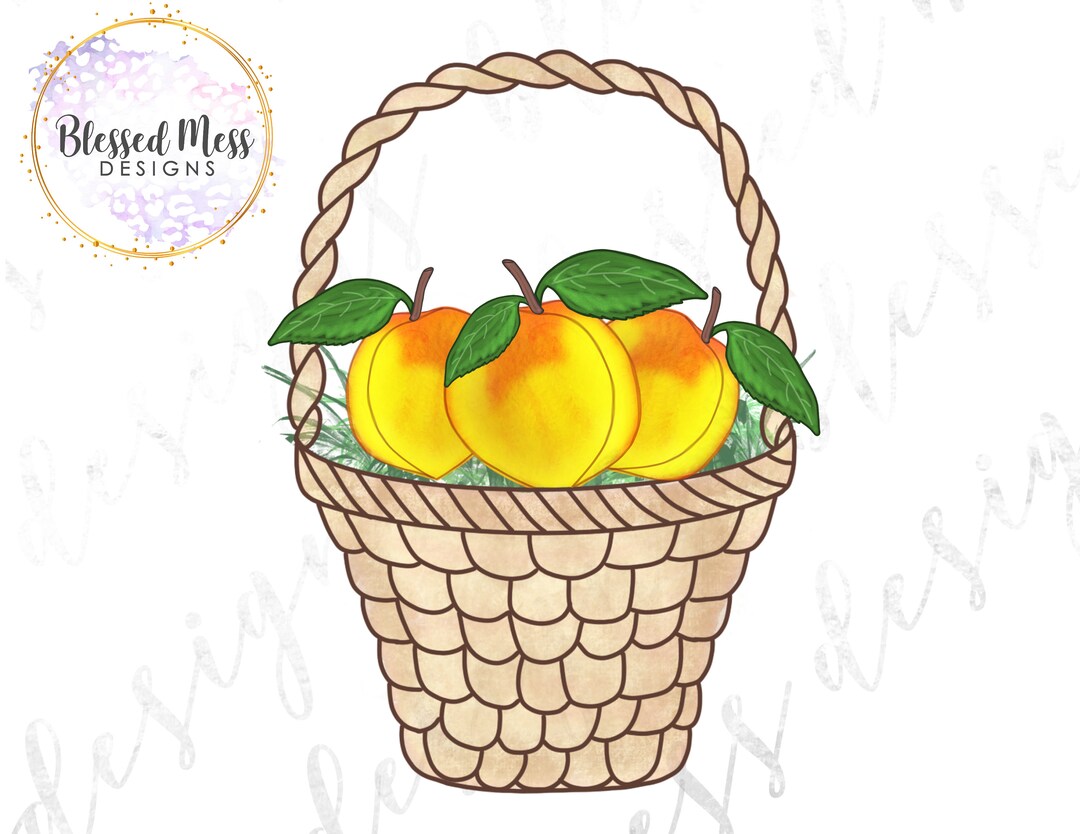 Peach Basket Sublimation Digital Download Png Etsy