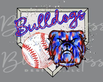 Bulldogs glitter home plate baseball digital download PNG