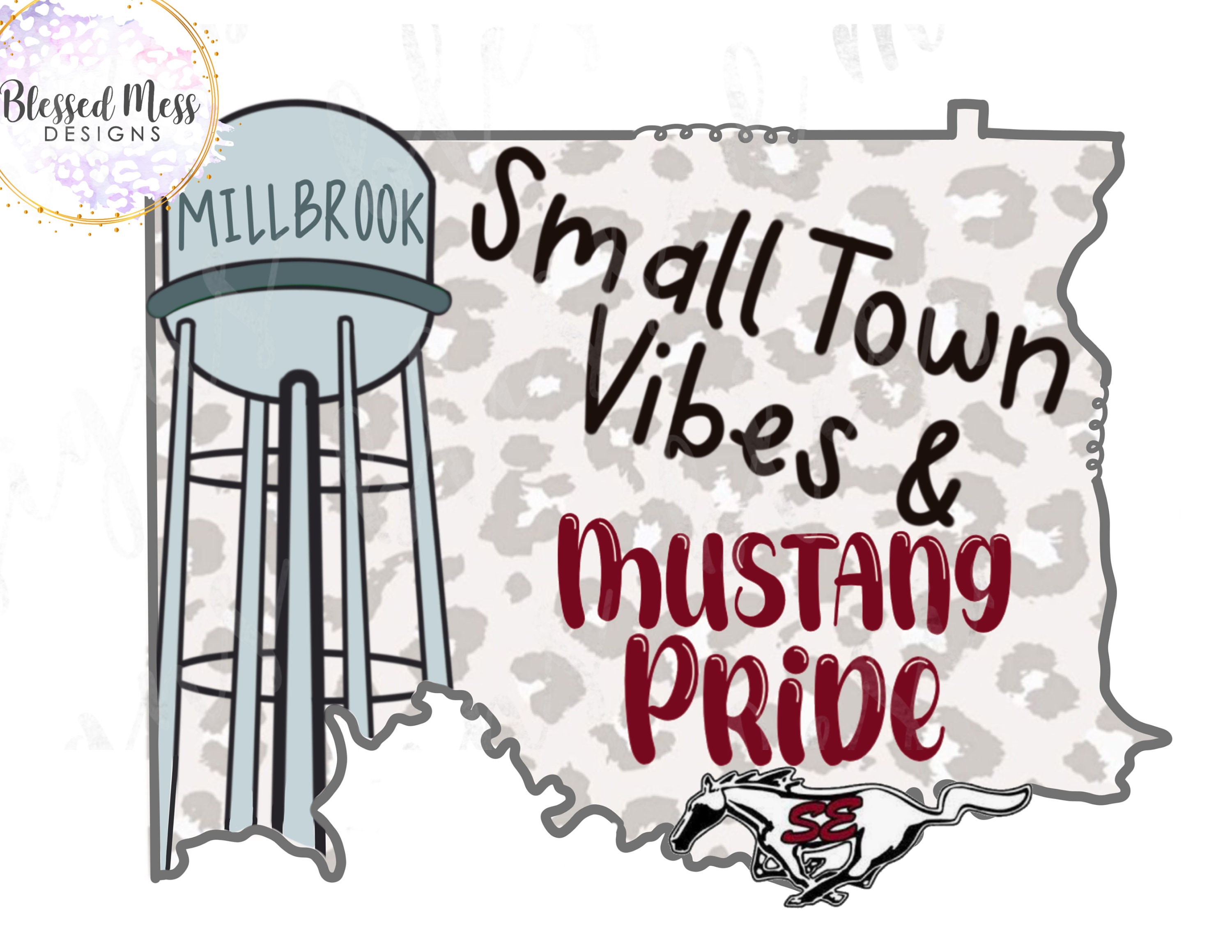 Small Town Vibes and Mustang Pride Sublimation Digital Etsy