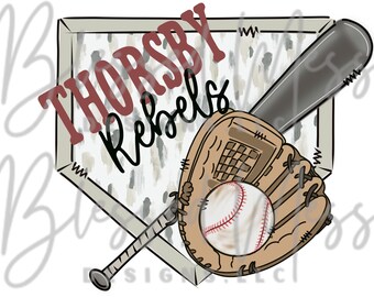 HOME PLATE rebel baseball digital download PNG