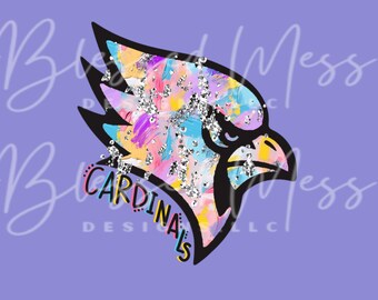 silver foil CARDINALS mascot digital download PNG