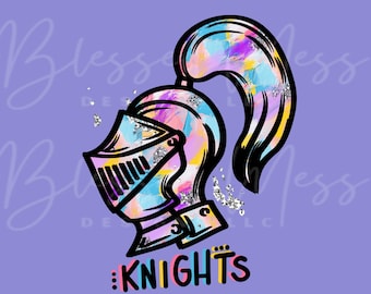 silver foil KNIGHTS mascot digital download PNG