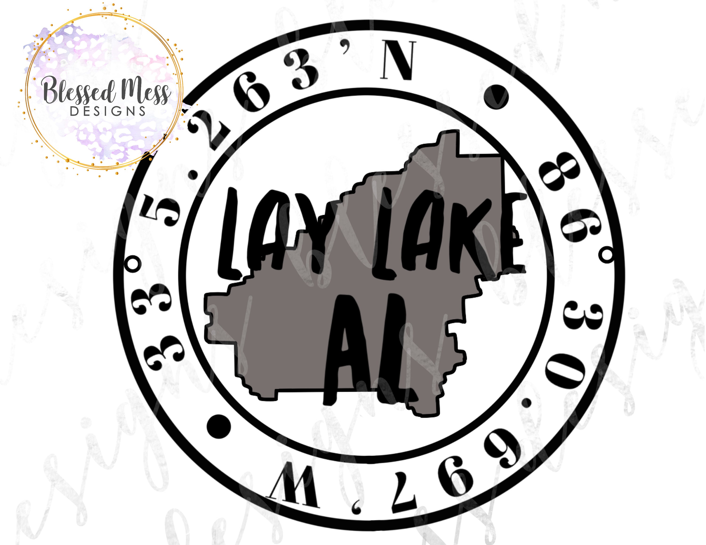 Lay Lake Shelby County AL Latitude Longitude Sublimation Etsy UK