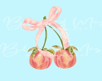 Hanging Peaches with bow