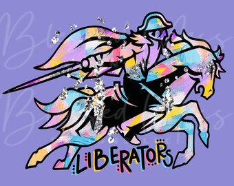silver foil LIBERATORS mascot digital download PNG