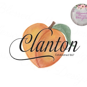 Clanton Peach est.1867 watercolor sublimation digital download png