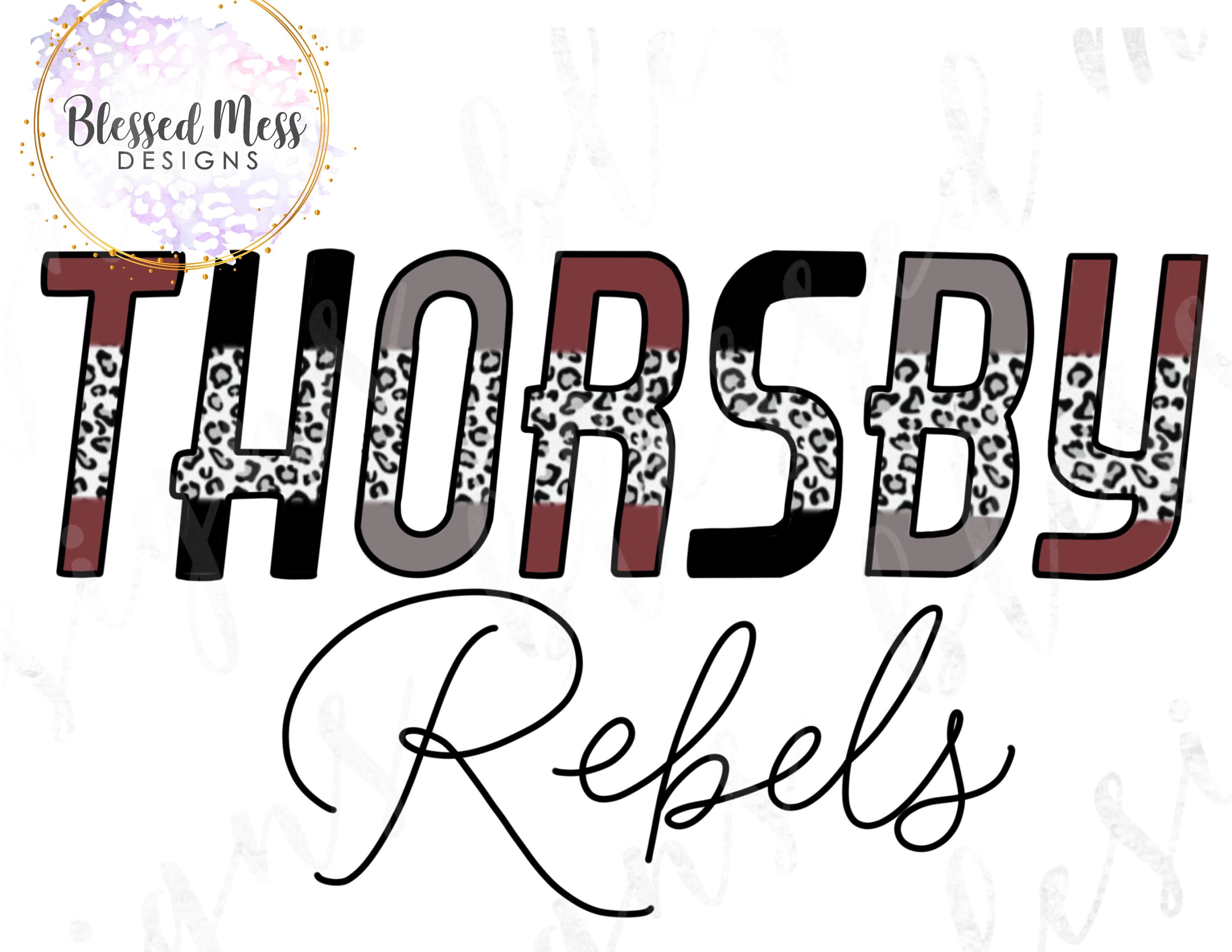 Rebel School Mascot Boho Lettering Sublimation Digital Design Png - Etsy