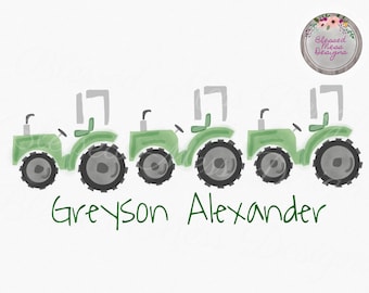 Watercolor Tractor Trio Sublimation digital download png