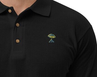 Aliens Are Here Embroidered Polo Shirt